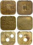 1880-90年荷属印尼、婆罗洲，苏利南马林堡种植园铜质代用币3枚，1毫及25仙，均评PCGS XF Detail，有自然损害，刮痕及有清洗