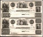 Uncut Sheet of (2) Astor, Green Bay, Wisconsin Territory. Private Scrip. 18xx. $100-$500. Choice Abo