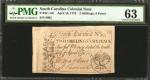 SC-145. South Carolina. April 10, 1778. 2 Shillings, 6 Pence. PMG Choice Uncirculated 63.