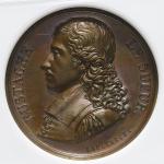 FRANCE Charles X シャルル10世(1824~30) AE Medal 1828-Dated NGC-MS65BN UNC~FDC