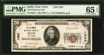 Delhi, New York. 1929 Ty. 1 $20 Fr. 1802-1. The Delaware NB. Charter #1323. PMG Gem Uncirculated 65 