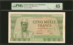 GUINEA. Banque de la Republique de Guinee. 5000 Francs, 1958. P-10. PMG Choice Extremely Fine 45.