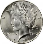 1935 Peace Silver Dollar. MS-66+ (PCGS). CAC.