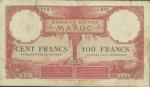 Banque dEtat du Maroc, 100 francs, 1 February 1921, serial number X.91-353, red and pale tan, palm t