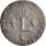 1740-E Sou Marque. Contemporary Counterfeit. In Imitation of Tours Mint. Vlack-357. VF-20.