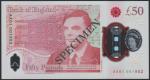 Bank of England, £50, 23 June 2021, serial number AA01 001952, red, Queen Elizabeth II at right and 