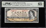 CANADA. Lot of (2). Bank of Canada. 50 & 100 Dollars, 1954. BC-34a & BC-35a. PMG Gem Uncirculated 65