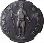 1788 Massachusetts Cent. Ryder 11-E, W-6310. Rarity-4-. Slim Indian, Period After MASSACHUSETTS. VF-