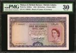 1953年马来亚及英属婆罗洲货币发行局一佰圆。MALAYA AND BRITISH BORNEO. Board of Commissioners of Currency. 100 Dollars, 1