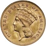 1878 Three-Dollar Gold Piece. MS-62 (PCGS).