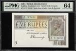 INDIA. Government of India. 5 Rupees, ND (1917-30). P-4a. Jhun&Rez 3.4.1A. PMG Choice Uncirculated 6