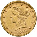 Foreign coins;USA 10 Dollari 1880 - AU (g 16.72) Pesante colpo al bordo. graffietti nei campi - BB;7