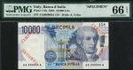 Banca dItalia, specimen 10000 lire, 1984, serial number AA 000000 A, blue and multicoloured, A.Volta