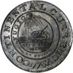 1776 (1783) Continental Dollar. Newman 3-D, W-8460. Rarity-4. CURRENCY, EG FECIT. Pewter. MS-65 (PCG