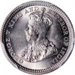1935年海峡殖民地5仙银币，PCGS MS65