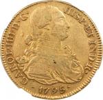 COLOMBIA. 8 Escudos, 1795-PJF. Charles IV (1788-1808). NGC EF-40.