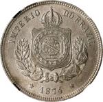 BRAZIL. 100 Reis, 1874. Rio de Janeiro Mint. Pedro II. NGC MS-63.