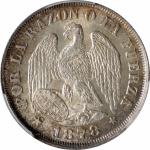 CHILE. 20 Centavos, 1878-So. Santiago Mint. PCGS MS-66.