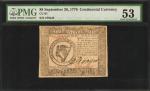 CC-81. Continental Currency. September 26, 1778. $8. PMG About Uncirculated 53.