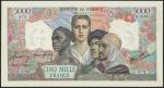 Banque de France, 5000 francs, 27 April 1944, serial number R.1059-975, multicoloured, France at cen