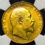 GREAT BRITAIN Edward VII エドワード7世(1901~10) 2Pounds 1902 NGC-MS62 AU/UNC