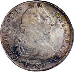 1780-LMI 西班牙卡洛斯三世殖民地秘鲁8R银币，PCGS VF Detail （有工具修补）， 有打印