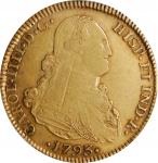 BOLIVIA. 4 Escudos, 1793-PTS PR. Potosi Mint. Charles IV. PCGS EF-40.