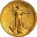 MCMVII (1907) Saint-Gaudens Double Eagle. High Relief. Wire Rim. Unc Details--Cleaned (NGC).