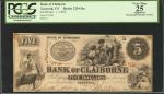 Tazewell, Tennessee. Bank of Claiborne. Nov. 1, 1854. $5. PCGS Very Fine 25 Apparent. Mounting Remna