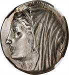 SICILY. Syracuse. Philistis, with of Hieron II. AR 16 Litrai (Tetradrachm) (13.38 gms), ca. 240-218/