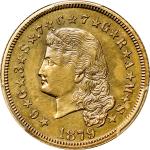 1879年飘逸长发4美元金币 PCGS Proof 61 1879 Four-Dollar Gold Stella. Flowing Hair