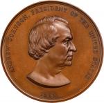 1865 Andrew Johnson Indian Peace Medal. Bronze. First Size. Julian IP-40, Prucha-52, Musante GW-770,