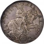 GERMANY. Saxony. 2 Talers, 1657. Johann Georg II (1656-80). NGC MS-62.