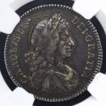 GREAT BRITAIN Charles II チャー儿ズ2世(1660~85) Shilling 1668 NGC-VF DetailsObv. Scratched 肖像面にスクラッチあり F+