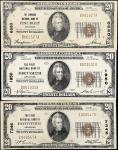 Lot of (3) Arkansas Nationals. $20. 1929 Ty. 1. Fr. 1802-1. Charter #1950, 6680 & 7346. Fine to Very