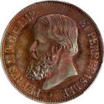 BRAZIL. Pedro II Visit to Brussels Copper Medal, 1871. PCGS SPECIMEN-64 Red Brown.