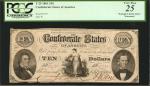 T-25. Confederate Currency. 1861 $10. PCGS Currency Very Fine 25.