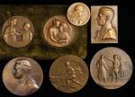 WORLD WAR I MEDALS. Belgium - France - United States. Octet of Silver and Bronze Medals and Plaques 