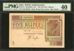 1917-30年英属印度政府5卢比。 INDIA. British Administration. 5 Rupees, ND (1917-30). P-4c. PMG Extremely Fine 4