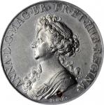 GREAT BRITAIN. Anne/Concord of Britain White Metal Medal, "1711" (in reverse chronogram). PCGS MS-61
