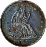 1845-O Liberty Seated Half Dollar. WB-1. Rarity-2. Repunched Date, Medium O. AU-53 (ANACS). OH.