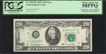 Fr. 2070-B. 1969C $20  Federal Reserve Note. New York. PCGS Currency Choice About New 58 PPQ. Partia