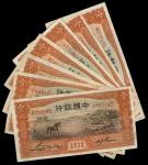民国二十四年(1935)中国银行一圆一组8枚，天津地名，AEF品相