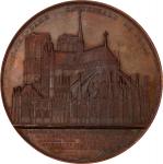 FRANCE. Paris. Notre-Dame Cathedral Bronze Medal, 1855. Geerts (Ixelles) Mint. ALMOST UNCIRCULATED.