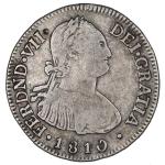 COLOMBIA, Popayán, bust 2 reales, Ferdinand VII (bust of Charles IV), 1810 JF.