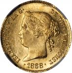 PHILIPPINES. 4 Pesos, 1868/58. NGC MS-64+.