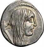 ROMAN REPUBLIC. L. Hostilius Saserna. AR Denarius, Rome Mint, 48 B.C. GOOD VERY FINE.
