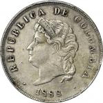 COLOMBIA. 1888-B 50 Centavos. Bogotá mint. Restrepo 405.2. AU Detail — Cleaned (PCGS).