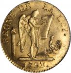 FRANCE. 24 Livres, 1793-A. Paris Mint. NGC MS-63.
