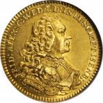 GERMANY. Wied. Ducat, 1744. Count Friedrich Alexander (1744-91). NGC AU-58.